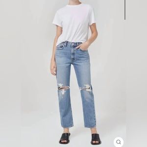 NWT Agolde Mia Mid-Rise Straight Jeans